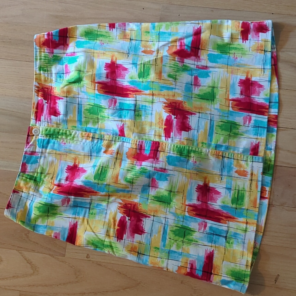 Talbots Stretch Size 12 Multi Colored Cotton Span… - image 1